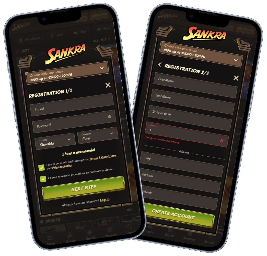 Sankra Casino Registration & Login